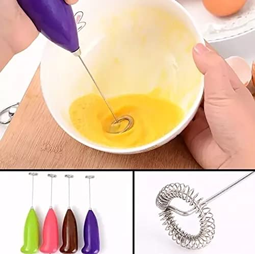 MAPPERZ Multicolored Mini Coffee Milk Egg Beater Electric Foam Hand Blender Mixer Classic Sleek Design Froth Whisker Latte Maker for Milk, Coffee, Beater, Juice, Café Latte, Cappuccino