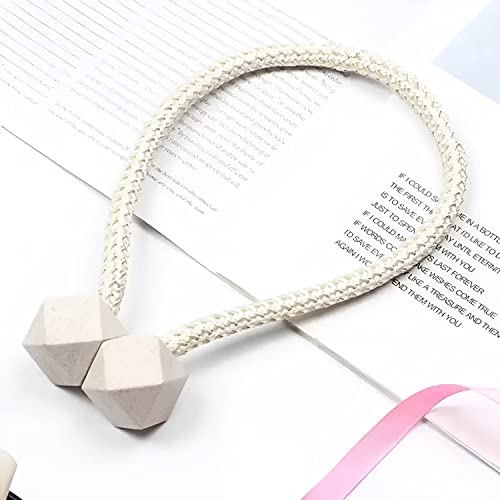 MAPPERZ Hexagonal Magnetic Braided Rope Drapery Window Curtains Loop Binding Ties Buckle