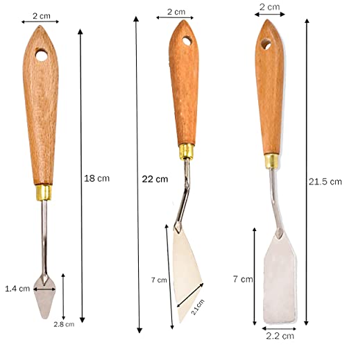 MAPPERZ Stainless Steel Artists Palette Knife Spatula Palette Knife Painting Mixing Scraper Thin and Flexible Art Tools for Oil Painting Acrylic Mixing