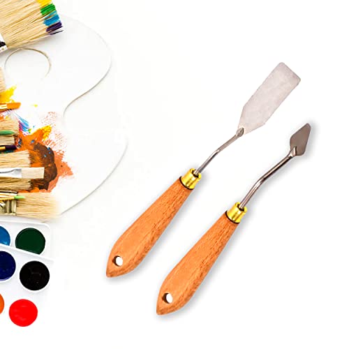 MAPPERZ Stainless Steel Artists Palette Knife Spatula Palette Knife Painting Mixing Scraper Thin and Flexible Art Tools for Oil Painting Acrylic Mixing