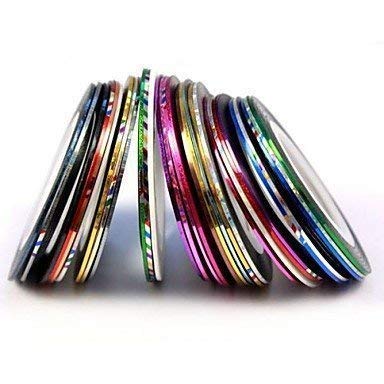 MAPPERZ Polyurethane Stripping Roll Tape French Manicure Nail Art Tip Sticker/Pretty Nail Decoration (Set of 10)