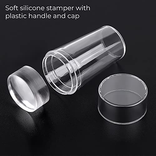 MAPPERZ Nail Art Stamper, Clear Silicone Stamping Jelly with Scraper, Transparent Visible Body, No Misplacement for DIY Nail Decor with Scrapers Nail Stamper Kit, Transparent, Pack Of 1