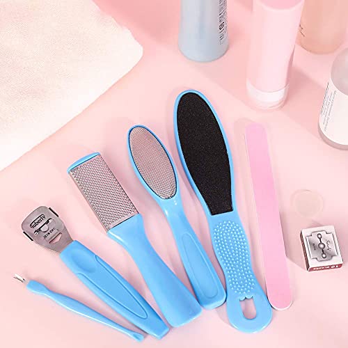 MAPPERZ 8 in 1 Pedicure Tool Kit for Feet Foot Scrubber for Dead Skin, Callus Remover, Foot Scraper, Foot File, Pitchfork, Filer for Nail Repair tool - Set of 1