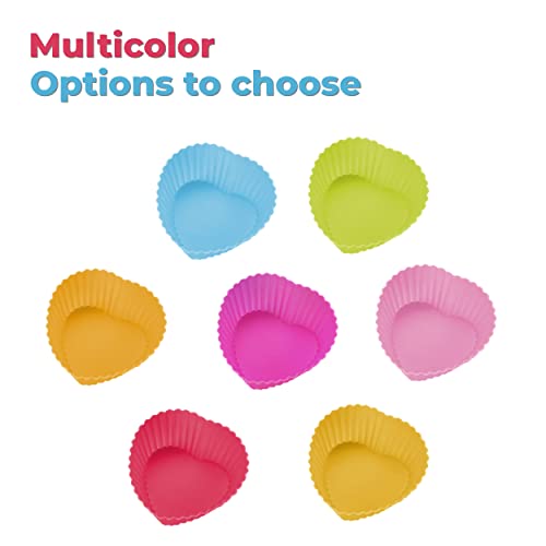 MAPPERZ Reusable & Washable Silicone Moulds Baking Cup Set Kitchen Baking Nonstick, Multicolor Tools for Muffins/Cupcake/Jelly/Cake