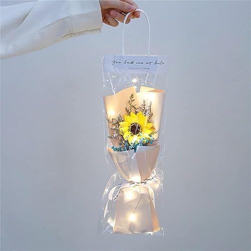 MAPPERZ Flowers Mini Bouquet Home Decoration Rose Hand Made Artificial Flowers With Decorative Lights and Flower Soap (Pack of 1)