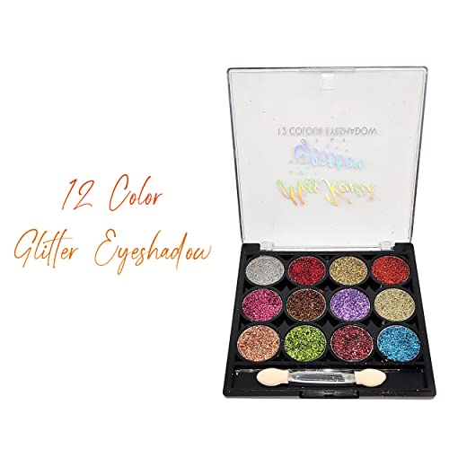 MAPPERZ Professional Brilliant Eyeshadow Sparkle Palette 12 New color ingredients with silky shine last for all day long- (Multicolor)