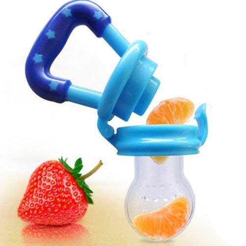 MAPPERZ Baby Food Nibbler Silicon Star Design Yellow Color Baby Nibbler Teether for New Born Infant Kid Pacifier Baby Food Feeding Accessories (Random)