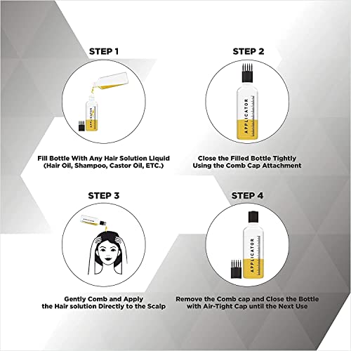 MAPPERZ Hair Root Applicator Bottle Applying Hair Oil Shampoo and Medicine 120 ml with Graduated ScalePc2