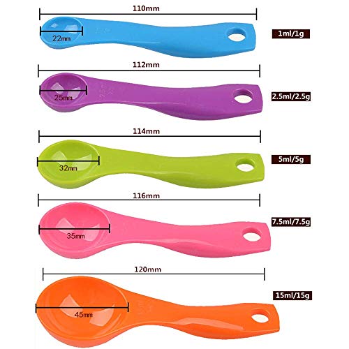 MAPPERZ Cooking Baking Measuring Spoons with Ring Holder Multi Function Kitchen Baking Tool Accessory for Baking, Cooking, Cake - Multicolor