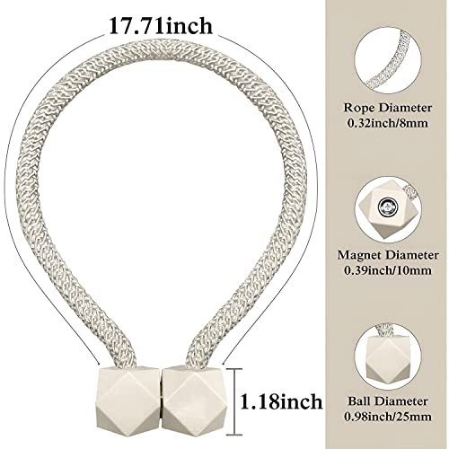 MAPPERZ Hexagonal Magnetic Braided Rope Drapery Window Curtains Loop Binding Ties Buckle
