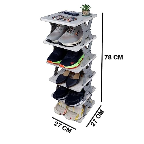 MAPPERZ Shoe Rack Storage Organizer for Bedroom Entryway Space Saver Adjustable shelf Slots Tower Rack for Footwear, Sandles, Slippers