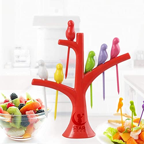 MAPPERZ Fancy Bird Fork, Attractive on Table and Ideal Fork for Eating Fruits/Tree Shape Holder Stand - Pack of 1