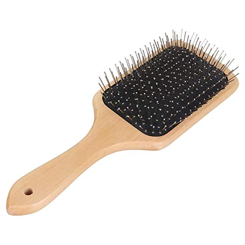 MAPPERZ Wooden Paddle Hair Brush with Ball Tip Bristles For Grooming, Straightening, Smoothing Hair for Men and Women (Brown)