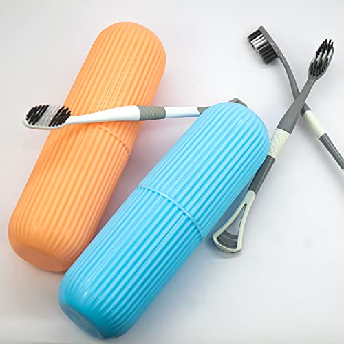 MAPPERZ Capsule Shape Travel Accessories Holder/Toothbrush Toothpaste Case Holder Portable Toothbrush Storage Plastic Toothbrush Holder - Multicolor (2)