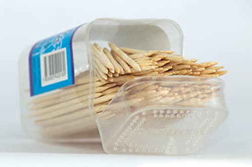 MAPPERZ Bamboo Toothpicks with Toothpick Dispenser Box