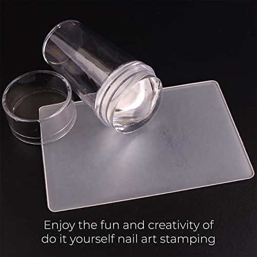 MAPPERZ Nail Art Stamper, Clear Silicone Stamping Jelly with Scraper, Transparent Visible Body, No Misplacement for DIY Nail Decor with Scrapers Nail Stamper Kit, Transparent, Pack Of 1