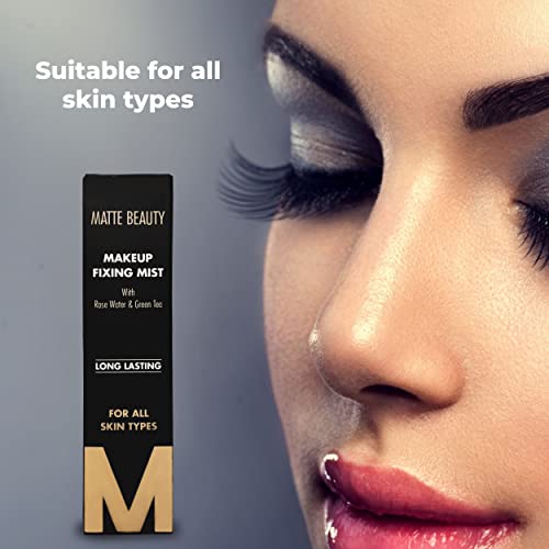 MAPPERZ Makeup Fixing Mist with Rose Water & Green Tea/Face Makeup Spray Long lasting Misty Finish Professional Makeup Fixer Spray for Face Makeup, 100ml