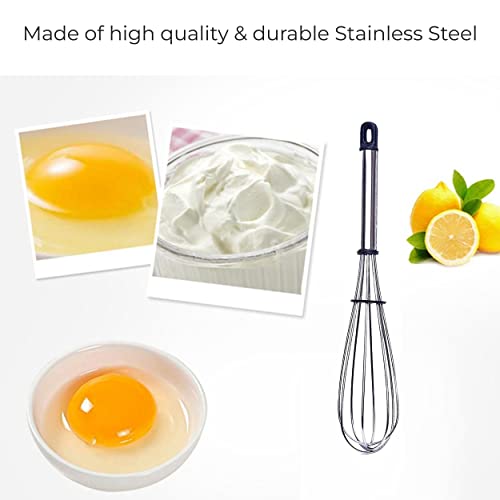 MAPPERZ Stainless Steel Whisk for Blending, Whisking, Beating and Stirring, Enhanced Version Balloon Wire Whisk,Random Color, Pack of 1