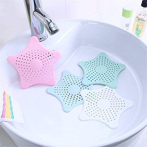 Mapperz Star Kitchen Sink and Bathroom Drain Filter | Hair Catcher | Hair Stopper Bath Plug Plunger | Sink Filter Coater | Shower Drain Covers | (Multicolour, 2 pcs)