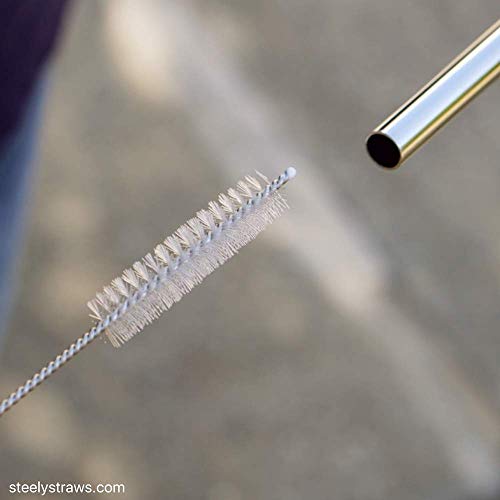 MAPPERZ Long Straw Cleaning Brush Stainless Steel Nylon Thin Pipes Drinking Straw Washing Cleaning Brushes/Straw Brushes with Tiny Bristles, for Tumbler, Sippy Cup, Bottle and Tube, Pack of 2