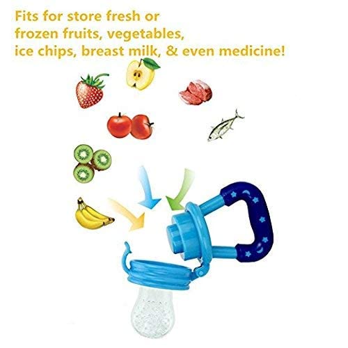 MAPPERZ Baby Food Nibbler Silicon Star Design Yellow Color Baby Nibbler Teether for New Born Infant Kid Pacifier Baby Food Feeding Accessories (Random)