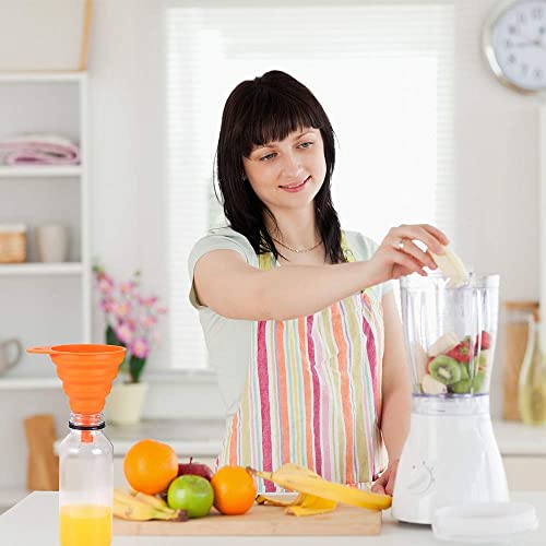 MAPPERZ Heat Resistant Collapsible Silicone Funnel Foldable Hopper for Oil Liquid Kitchen Bathroom Foldable Kitchen Funnels Hopper for Water Bottle Liquid Powder Transfer Silicone Funnel (pc1)