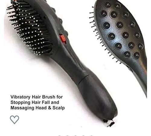 MAPPERZ Combo Electric Megnetic Head Massager Comb Hair Brush For Scalp Blood Circulation Treatment with Double Speed in Vibration Treatment Machine For Healthy Hairs Scalp Battery Operated (Black)