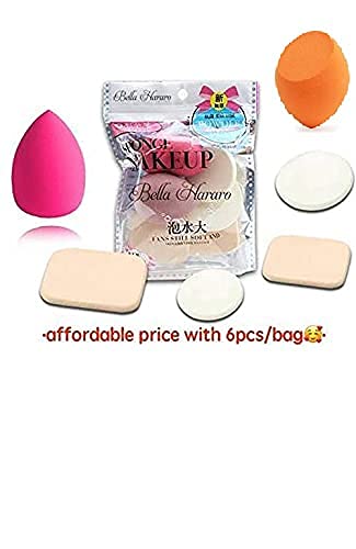 MAPPERZ 6 in 1 Make Up Sponge Face Sponges Cotton Pad For Cleaning Face Makeup Blender Powder Buff Puff Sponge Foundation Puff (Set of 6)