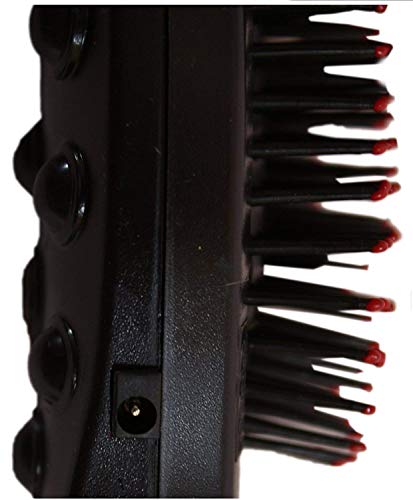 MAPPERZ Combo Electric Megnetic Head Massager Comb Hair Brush For Scalp Blood Circulation Treatment with Double Speed in Vibration Treatment Machine For Healthy Hairs Scalp Battery Operated (Black)