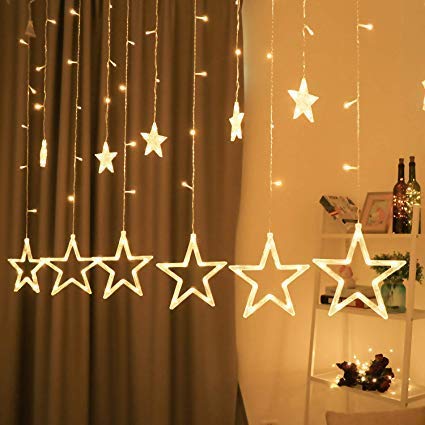 MAPPERZ Hanging Led String Lights with Plug, Crystal Star Wall Star Lights for Home Decoration, Fairy Lights for Balcony Living Room Curtains Mirror Bottles Bedroom Decoration.