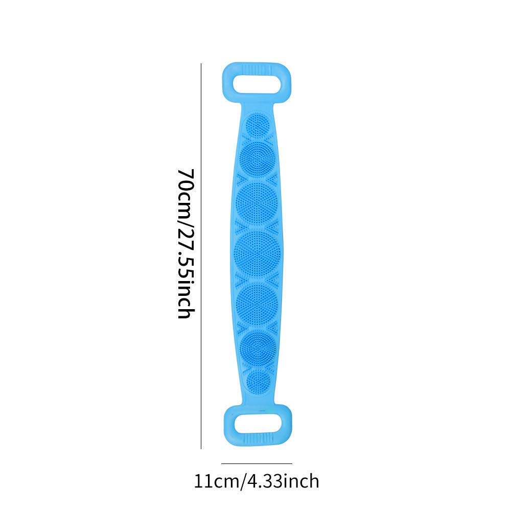 Mapperz Silicon Double Side Shower Exfoliating Belt Removes Bath Towel, Rub Back Mud Silica Gel Bath Towel Shower Strap Deep Clean & Massage (multi colour)
