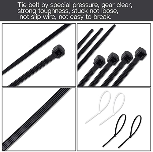 MAPPERZ Heavy Duty Cable Zip Ties Adjustable Durable Self locking Nylon Cable Straps/Nylon Standard Cable Tie Assortment Cord Management for Home, Office, Gardening 4 inch 100 Pieces