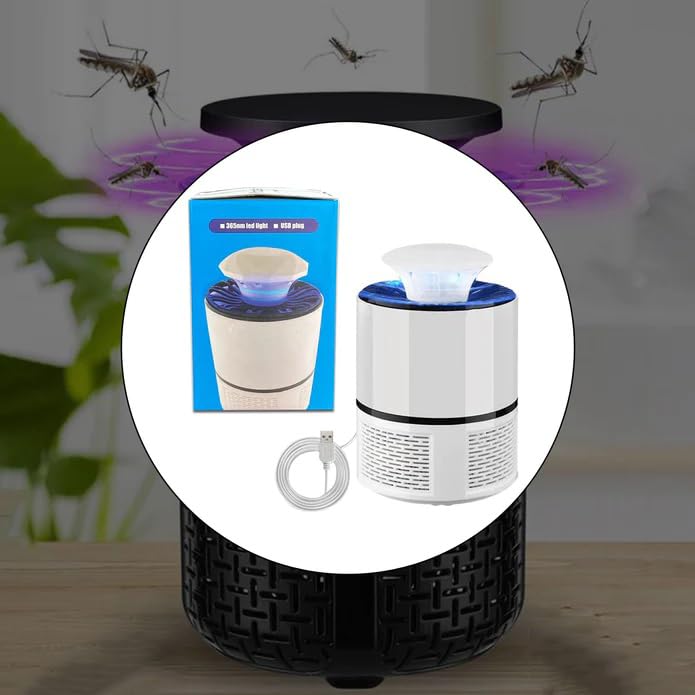 MAPPERZ Electronic Mosquito Killer Lamps Insect Bat Protection Killer Trap with Rechargeable Electric Fly Bugs Trap Bat for Home Bedroom Kitchen (Black)