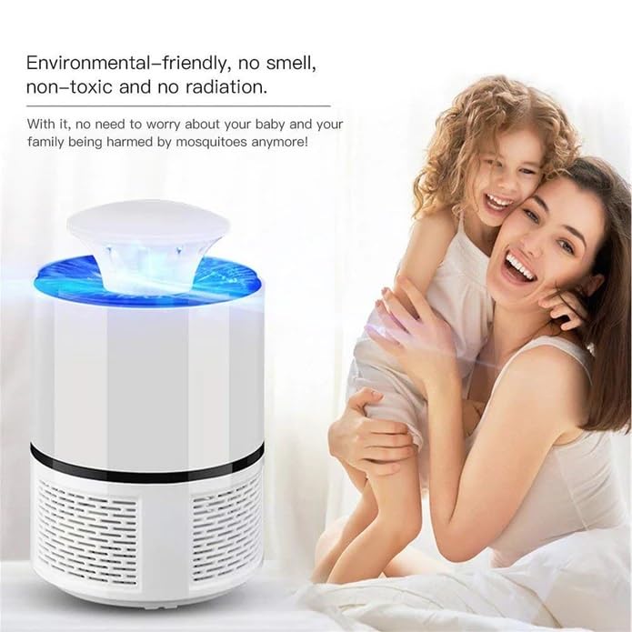 MAPPERZ Electronic Mosquito Killer Lamps Insect Bat Protection Killer Trap with Rechargeable Electric Fly Bugs Trap Bat for Home Bedroom Kitchen (Black)