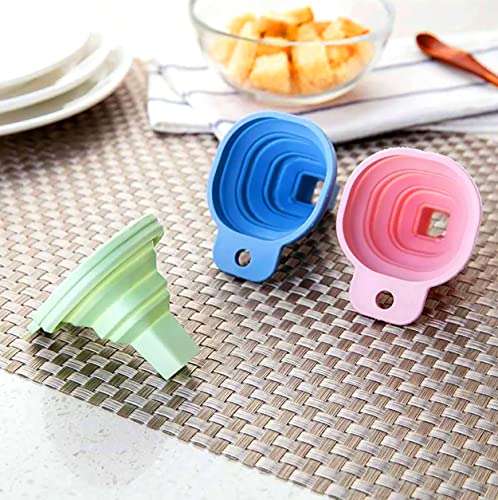 MAPPERZ Foldable Funnel Collapsible Silicone Foldable Hopper for Liquid Transfer Food Grade Silicone (Pack of 2)