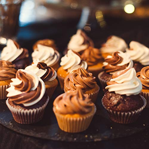 MAPPERZ Standard Muffin Baking Cupcake Mould Liners, No Smell Odorless, Food Grade & Greaseproof Baking Cups Paper, Unbleached Paper, for Wedding, Birthday, Baby Shower, Random Color, Pack of 50