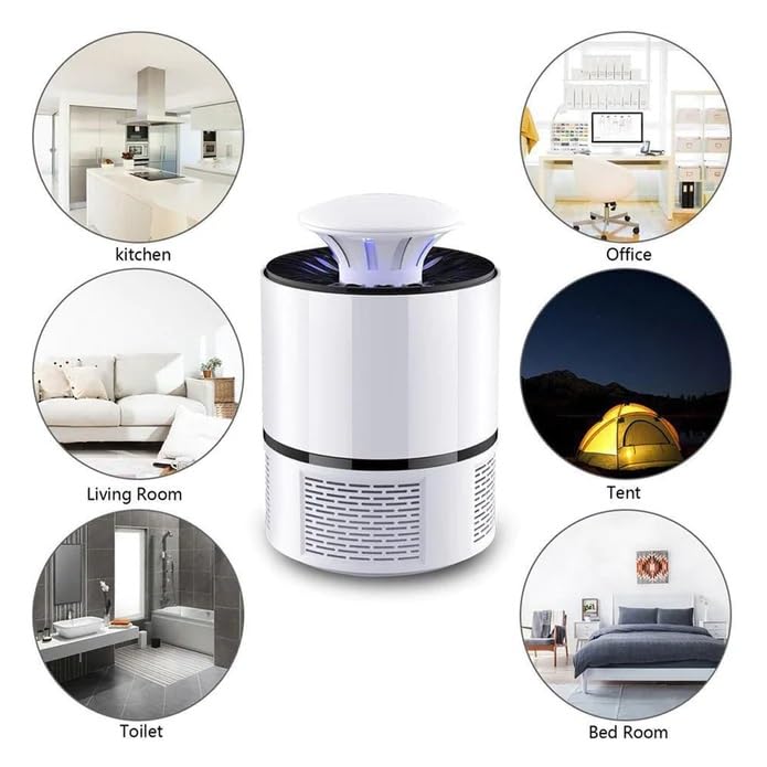 MAPPERZ Electronic Mosquito Killer Lamps Insect Bat Protection Killer Trap with Rechargeable Electric Fly Bugs Trap Bat for Home Bedroom Kitchen (Black)