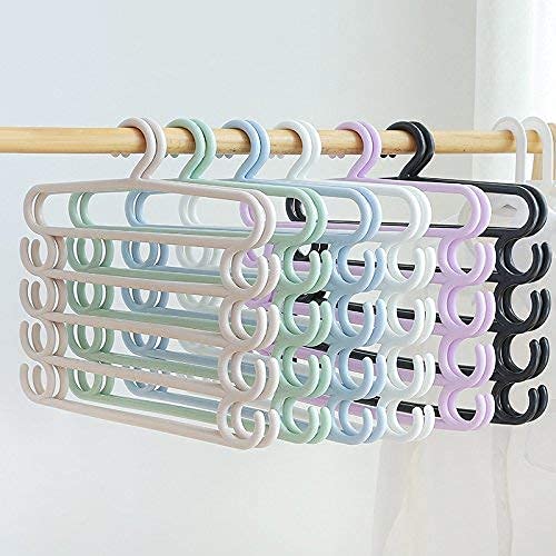Mapperz Hanger | 5 Layer Heavy Duty Multipurpose Hanger with Extra Side Hooks for Dupatta,Tie Cloth Rack Multilayer Storage Scarf Tie Rack Hanger(Multicolor) (Multi Color, 4)