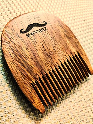 MAPPERZ Men Beard Styling Comb/Tool For Styling and Grooming of Beard/ Stylish Sheesham Wooden Comb for Men and Professionals