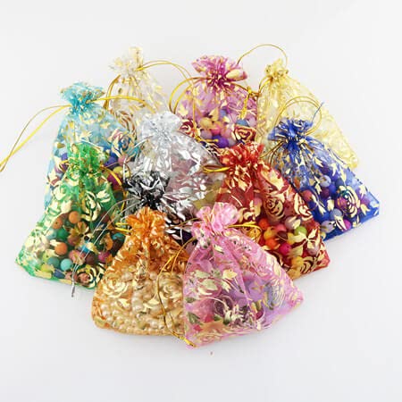 MAPPERZ Party Favor Drawstring Pouch, Shagun Potli Bags for Wedding/Party/Baby Shower, Dry Fruit Pouches, Gift Pouches for Return Gifts
