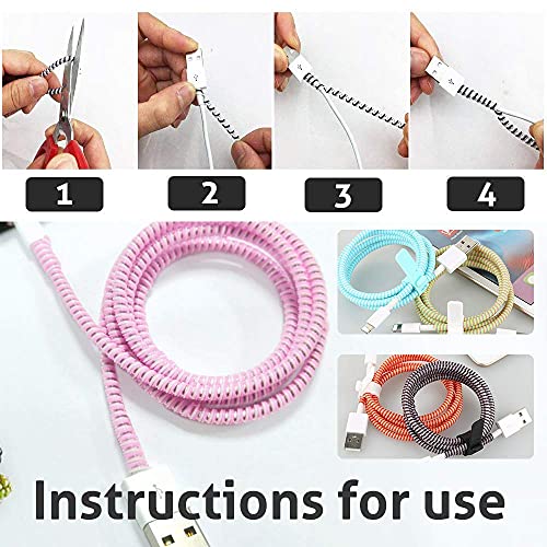 MAPPERZ Cable Protector USB Tube Metal Spiral Protector Spiral for Wire Repair Mobile Phone Charging Cable Earphones (150 CM)