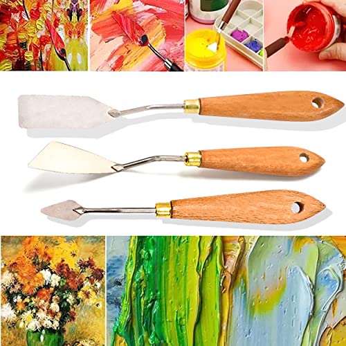 MAPPERZ Stainless Steel Artists Palette Knife Spatula Palette Knife Painting Mixing Scraper Thin and Flexible Art Tools for Oil Painting Acrylic Mixing