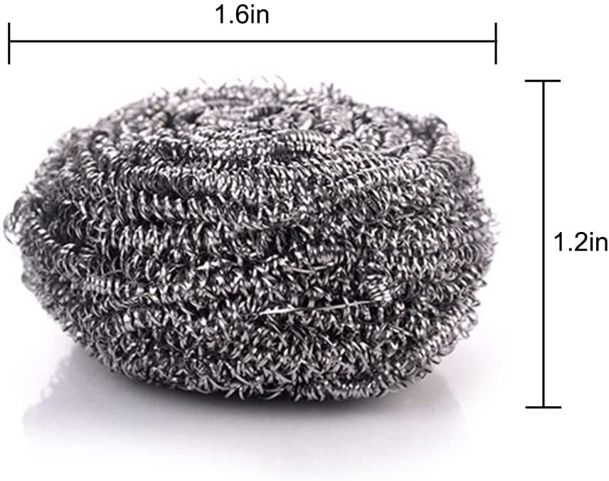 MAPPERZ Stainless Steel Scrubber/ Non Rusting Wire Scrubbers for Tough Stain Removal - Silver