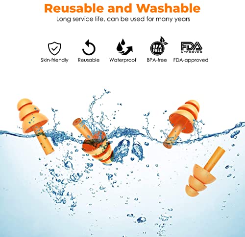 MAPPERZ Soft Silicone Noise Reduction Ear Plugs for Sleeping, Meditation, Swimming Adult and Child Reusable For Travel – ( Pair, Multicolor)
