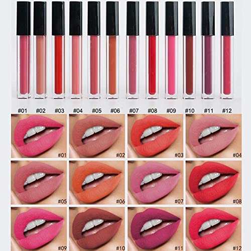 MAPPERZ LIpstick Set of 12/ Super Matte Mini Lipstick/Velvety Long Lasting High Pigmented Multicoloured Waterproof Liquid Lipsticks for Women and Girls - Set 12
