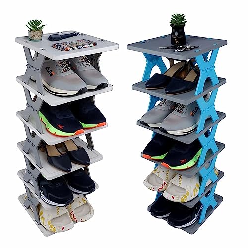 MAPPERZ Shoe Rack Storage Organizer for Bedroom Entryway Space Saver Adjustable shelf Slots Tower Rack for Footwear, Sandles, Slippers