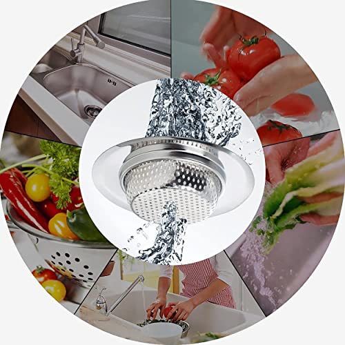 MAPPERZ Kitchen Sink Strainer - Stainless Steel, Large Wide Rim 4.5 Inch Diameter Pack of 2
