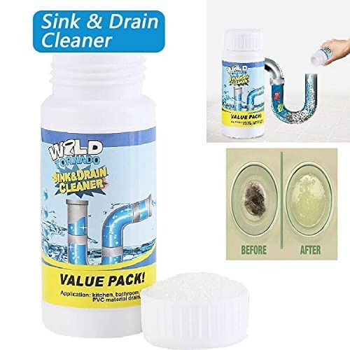 MAPPERZ Powerful Drain Blockage Cleaner Sink Powder/Drain Cleaner & Clog/Automatic Toilet Blockage Cleaner/Powder Agent for Kitchen Toilet Pipe Dredging - 110 GM