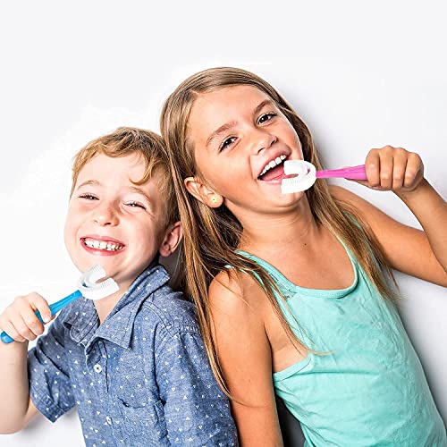 MAPPERZ 6-12 Years Kids U- Shaped Toothbrush/ Food Grade Soft Silicone Brush Head/ 360° Manual Toothbrush Oral Cleaning Tool