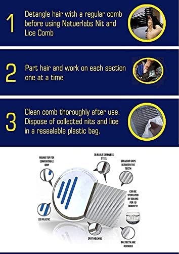 MAPPERZ Stainless Steel Lice Treatment Nit Lice Egg Removal Stainless Steel Metal Comb
